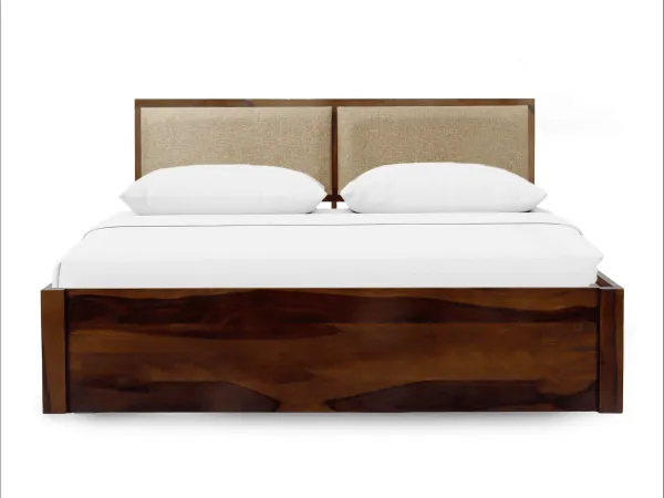 Vesta Solid Wood King Size Double Bed with 6 Inches Memory Foam Mattress